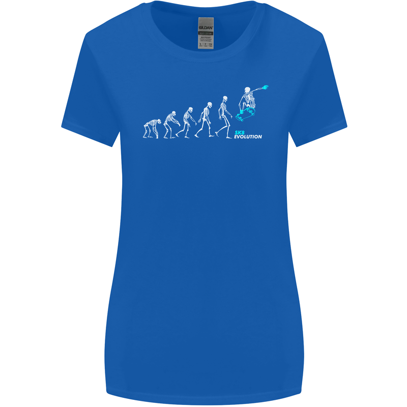 Skateboard Evloution Skateboarding Womens Wider Cut T-Shirt Royal Blue