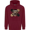 Skateboard Skull Skateboarding Childrens Kids Hoodie Maroon