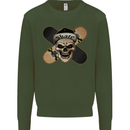 Skateboard Skull Skateboarding Kids Sweatshirt Jumper Forest Green