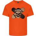 Skateboard Skull Skateboarding Kids T-Shirt Childrens Orange