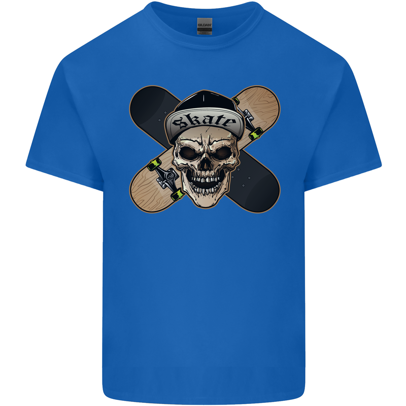 Skateboard Skull Skateboarding Kids T-Shirt Childrens Royal Blue