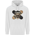 Skateboard Skull Skateboarding Mens 80% Cotton Hoodie White