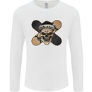 Skateboard Skull Skateboarding Mens Long Sleeve T-Shirt White