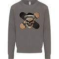 Skateboard Skull Skateboarding Mens Sweatshirt Jumper Charcoal