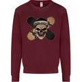 Skateboard Skull Skateboarding Mens Sweatshirt Jumper Maroon