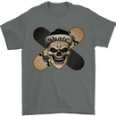 Skateboard Skull Skateboarding Mens T-Shirt Cotton Gildan Charcoal