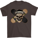 Skateboard Skull Skateboarding Mens T-Shirt Cotton Gildan Dark Chocolate
