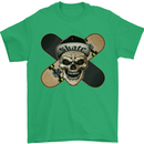 Skateboard Skull Skateboarding Mens T-Shirt Cotton Gildan Irish Green