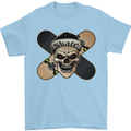 Skateboard Skull Skateboarding Mens T-Shirt Cotton Gildan Light Blue