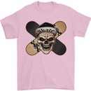 Skateboard Skull Skateboarding Mens T-Shirt Cotton Gildan Light Pink