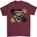 Skateboard Skull Skateboarding Mens T-Shirt Cotton Gildan Maroon