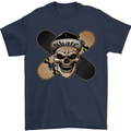 Skateboard Skull Skateboarding Mens T-Shirt Cotton Gildan Navy Blue