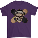 Skateboard Skull Skateboarding Mens T-Shirt Cotton Gildan Purple