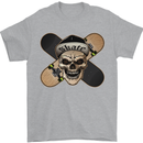 Skateboard Skull Skateboarding Mens T-Shirt Cotton Gildan Sports Grey