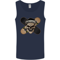 Skateboard Skull Skateboarding Mens Vest Tank Top Navy Blue