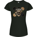 Skateboard Skull Skateboarding Womens Petite Cut T-Shirt Black