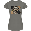 Skateboard Skull Skateboarding Womens Petite Cut T-Shirt Charcoal