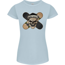 Skateboard Skull Skateboarding Womens Petite Cut T-Shirt Light Blue