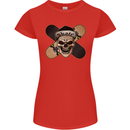 Skateboard Skull Skateboarding Womens Petite Cut T-Shirt Red
