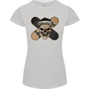 Skateboard Skull Skateboarding Womens Petite Cut T-Shirt Sports Grey