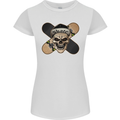 Skateboard Skull Skateboarding Womens Petite Cut T-Shirt White