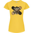 Skateboard Skull Skateboarding Womens Petite Cut T-Shirt Yellow