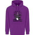 Skeleton Drummer Be Crazy Drumming Drum Childrens Kids Hoodie Purple