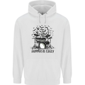 Skeleton Drummer Be Crazy Drumming Drum Childrens Kids Hoodie White