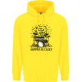 Skeleton Drummer Be Crazy Drumming Drum Childrens Kids Hoodie Yellow