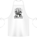 Skeleton Drummer Be Crazy Drumming Drum Cotton Apron 100% Organic White