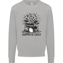 Skeleton Drummer Be Crazy Drumming Drum Kids Sweatshirt Jumper Sports Grey