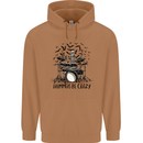 Skeleton Drummer Be Crazy Drumming Drum Mens 80% Cotton Hoodie Caramel Latte