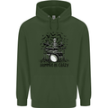 Skeleton Drummer Be Crazy Drumming Drum Mens 80% Cotton Hoodie Forest Green