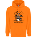 Skeleton Drummer Be Crazy Drumming Drum Mens 80% Cotton Hoodie Orange
