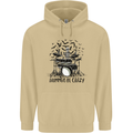 Skeleton Drummer Be Crazy Drumming Drum Mens 80% Cotton Hoodie Sand