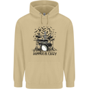 Skeleton Drummer Be Crazy Drumming Drum Mens 80% Cotton Hoodie Sand