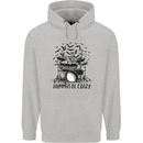 Skeleton Drummer Be Crazy Drumming Drum Mens 80% Cotton Hoodie Sports Grey