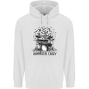 Skeleton Drummer Be Crazy Drumming Drum Mens 80% Cotton Hoodie White