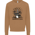 Skeleton Drummer Be Crazy Drumming Drum Mens Sweatshirt Jumper Caramel Latte
