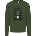 Skeleton Drummer Be Crazy Drumming Drum Mens Sweatshirt Jumper Forest Green