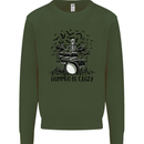 Skeleton Drummer Be Crazy Drumming Drum Mens Sweatshirt Jumper Forest Green