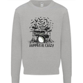 Skeleton Drummer Be Crazy Drumming Drum Mens Sweatshirt Jumper Sports Grey