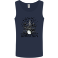 Skeleton Drummer Be Crazy Drumming Drum Mens Vest Tank Top Navy Blue