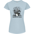 Skeleton Drummer Be Crazy Drumming Drum Womens Petite Cut T-Shirt Light Blue