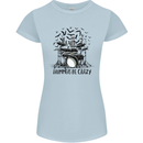 Skeleton Drummer Be Crazy Drumming Drum Womens Petite Cut T-Shirt Light Blue