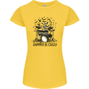 Skeleton Drummer Be Crazy Drumming Drum Womens Petite Cut T-Shirt Yellow