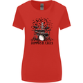 Skeleton Drummer Be Crazy Drumming Drum Womens Wider Cut T-Shirt Red