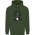 Skeleton Drummer Drumming Drum Skull Funny Childrens Kids Hoodie Forest Green