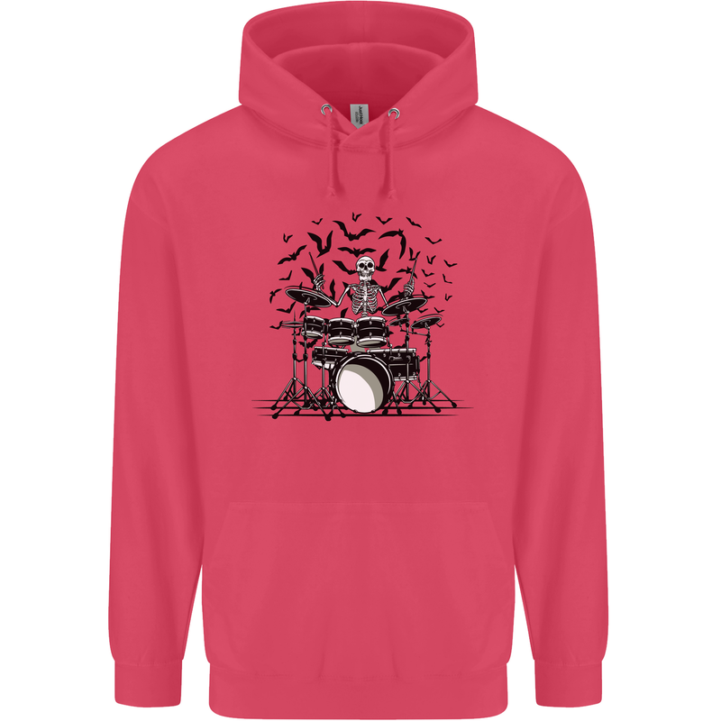 Skeleton Drummer Drumming Drum Skull Funny Childrens Kids Hoodie Heliconia
