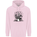 Skeleton Drummer Drumming Drum Skull Funny Childrens Kids Hoodie Light Pink